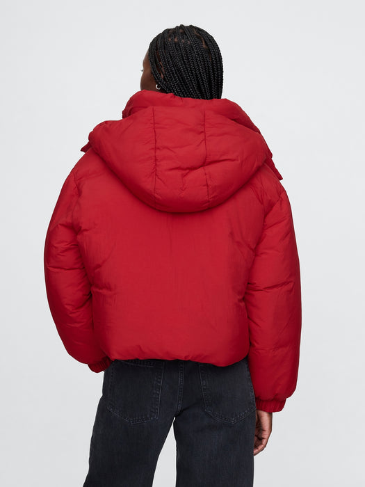 Cropped Duvet Wrap Puffer Jacket