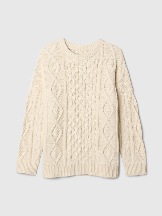 Oversized Mixed Cable-Knit Sweater