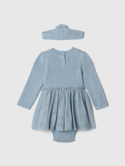 Baby Sweater Tulle Bodysuit Dress