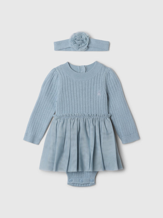 Baby Sweater Tulle Bodysuit Dress