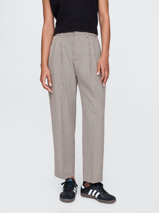 365 High Rise Brushed Twill Pleated Taper Trousers