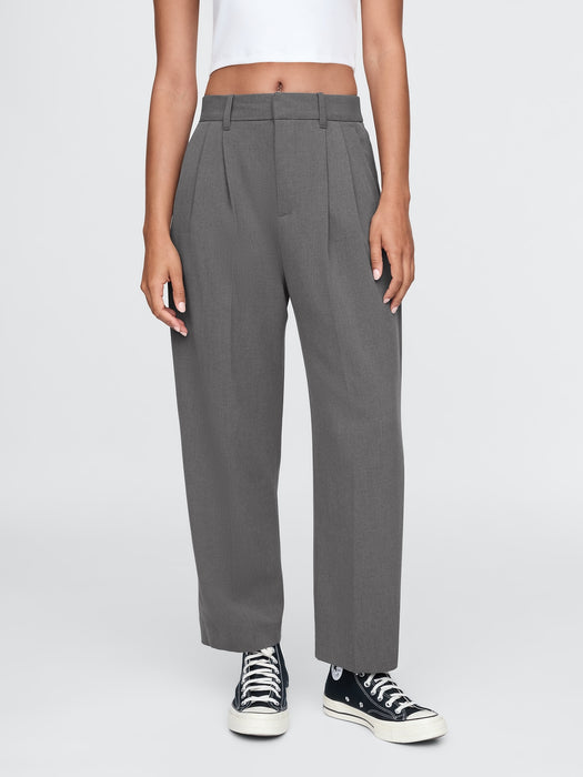 365 High Rise Brushed Twill Pleated Taper Trousers