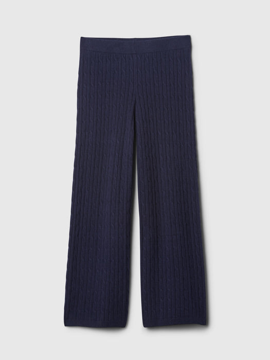 CashSoft Cable-Knit Sweater Pants