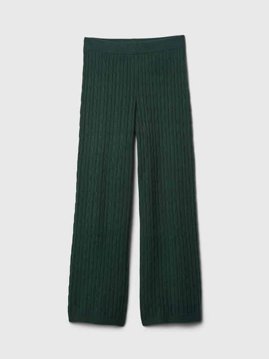 CashSoft Cable-Knit Sweater Pants