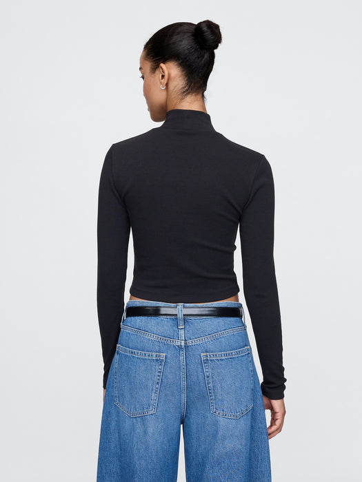 Modern Cropped Mockneck Shirt