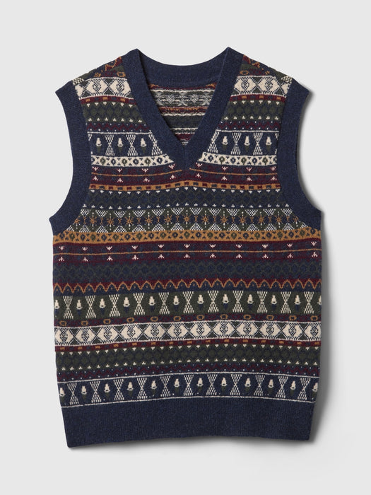 CashSoft Fair Isle Sweater Vest