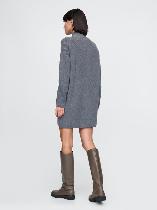 CashSoft Rib Turtleneck Mini Sweater Dress