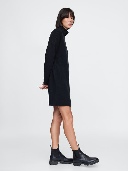 CashSoft Rib Turtleneck Mini Sweater Dress