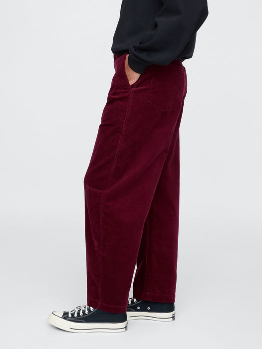 High Rise Corduroy Tapered Ankle Trousers