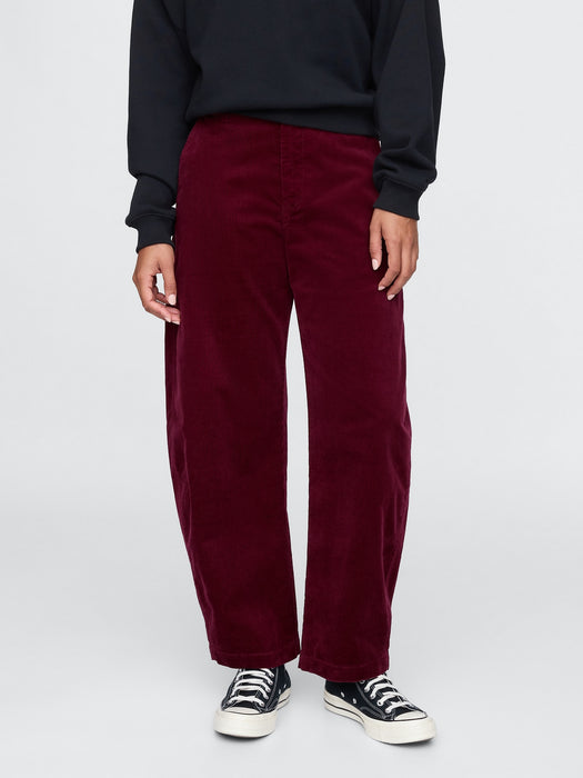 High Rise Corduroy Tapered Ankle Trousers