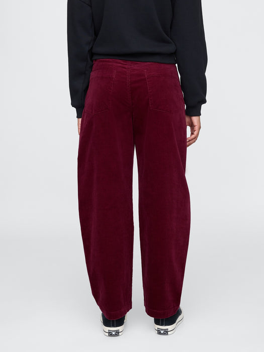 High Rise Corduroy Tapered Ankle Trousers