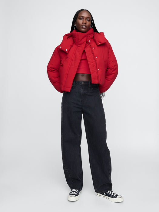 Cropped Duvet Wrap Puffer Jacket