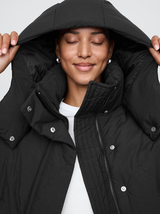 Cropped Duvet Wrap Puffer Jacket