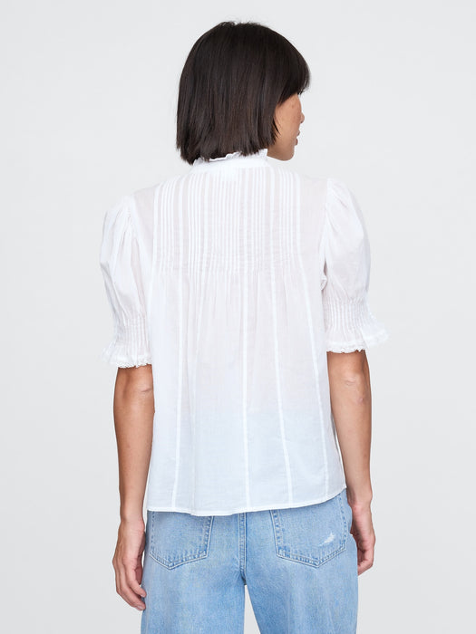 Pintuck Ruffle Shirt