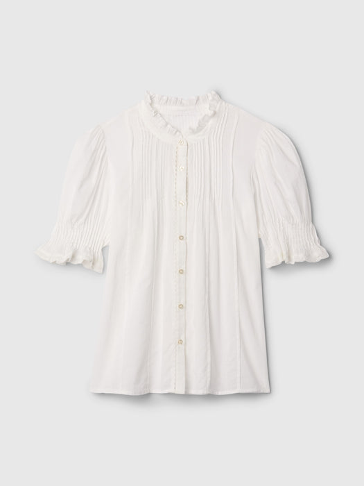 Pintuck Ruffle Shirt