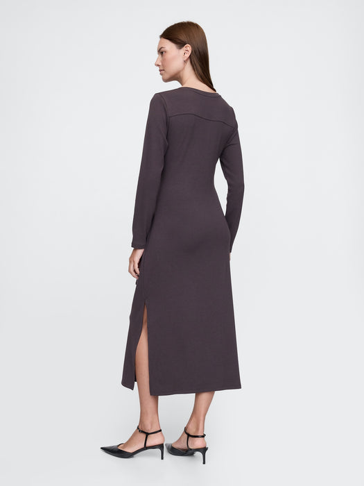 Modern Rib Tie-Knot Midi Dress