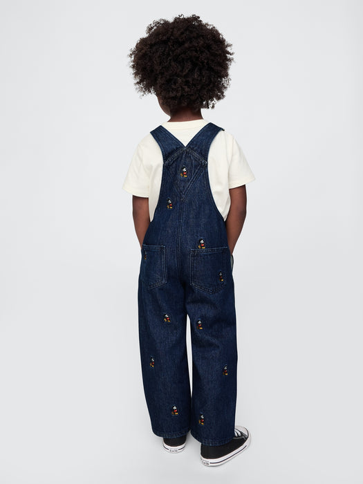 Gap × Disney Baby Mickey Mouse Embroidered Denim Overalls