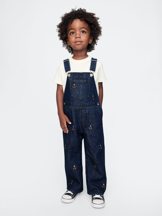 Gap × Disney Baby Mickey Mouse Embroidered Denim Overalls