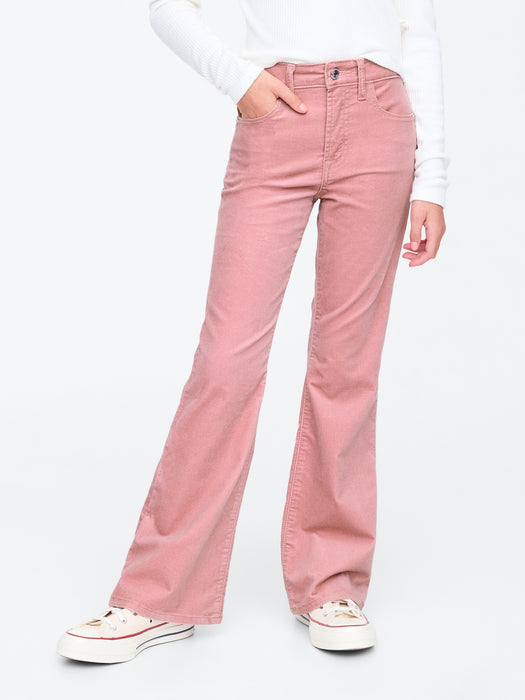 Kids High Rise Velvet &#39;70s Flare Jeans