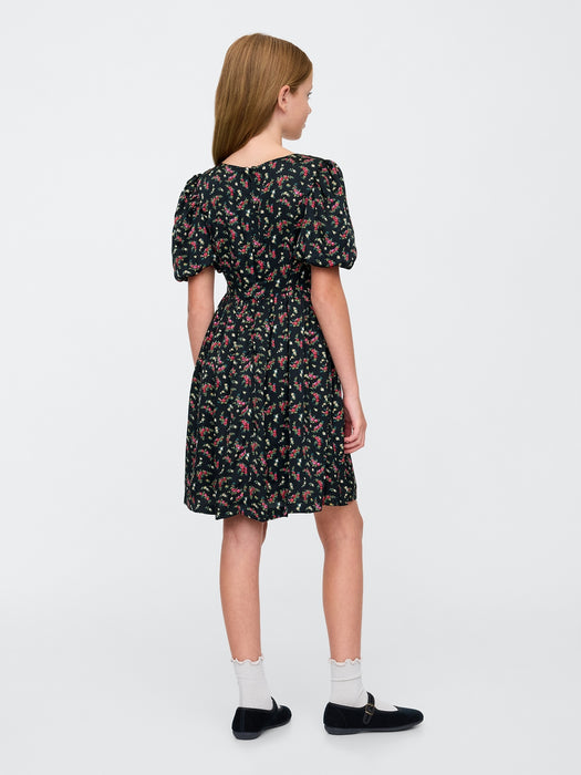 Kids Floral Puff Dress