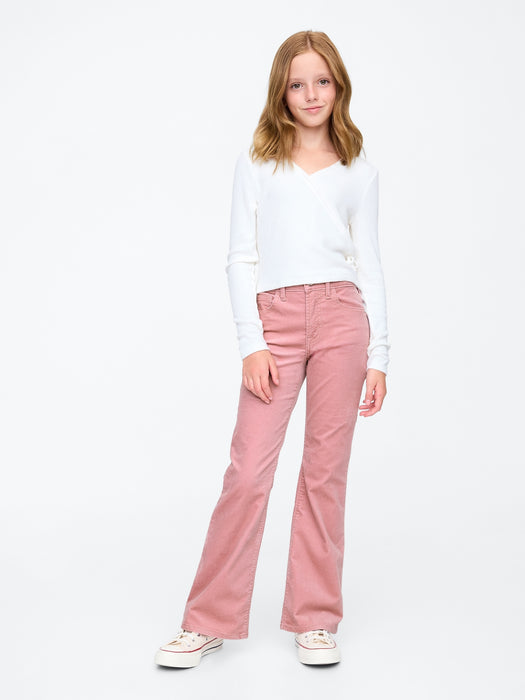 Kids High Rise Velvet &#39;70s Flare Jeans