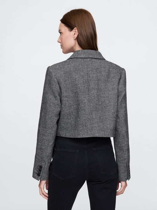 Cropped Herringbone Jacket