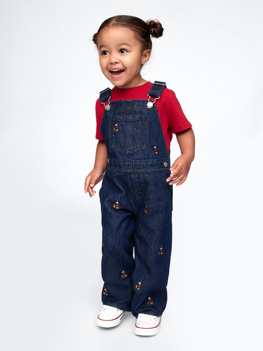 Gap × Disney Baby Mickey Mouse Embroidered Denim Overalls