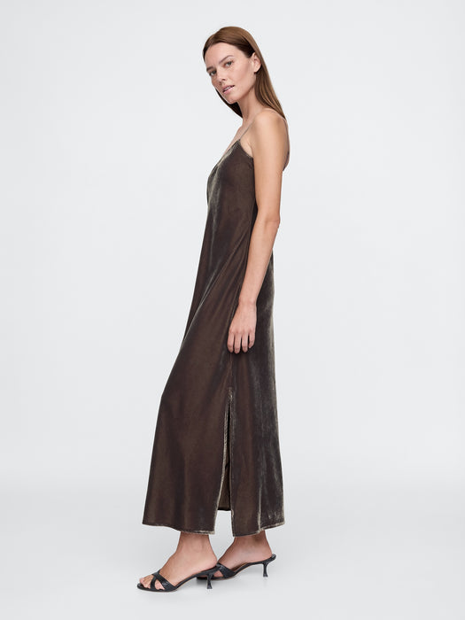 Recycled Velvet Maxi Slip Dress