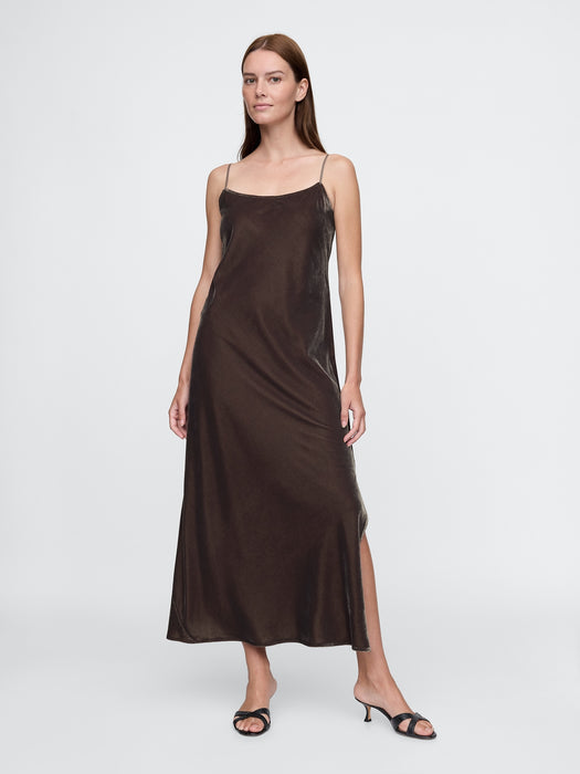 Recycled Velvet Maxi Slip Dress