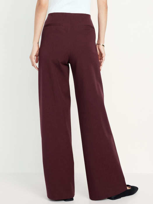 High-Waisted Pull-On Pixie Wide-Leg Pants