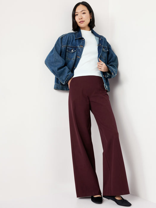 High-Waisted Pull-On Pixie Wide-Leg Pants