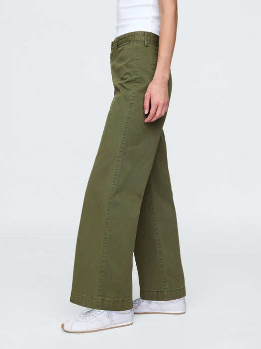 High Rise Stride Wide-Leg Khakis