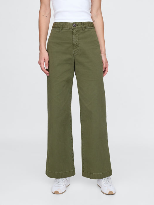 High Rise Stride Wide-Leg Khakis