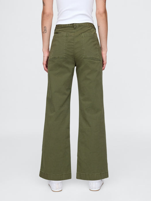 High Rise Stride Wide-Leg Khakis