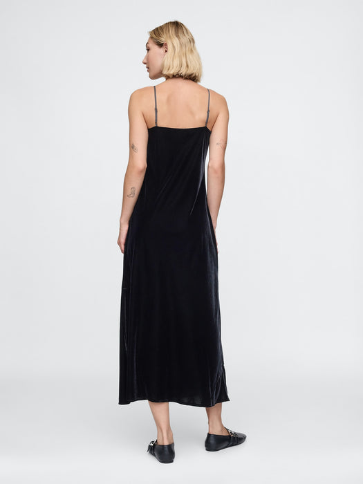 Recycled Velvet Maxi Slip Dress