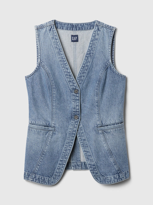 Longline Denim Vest