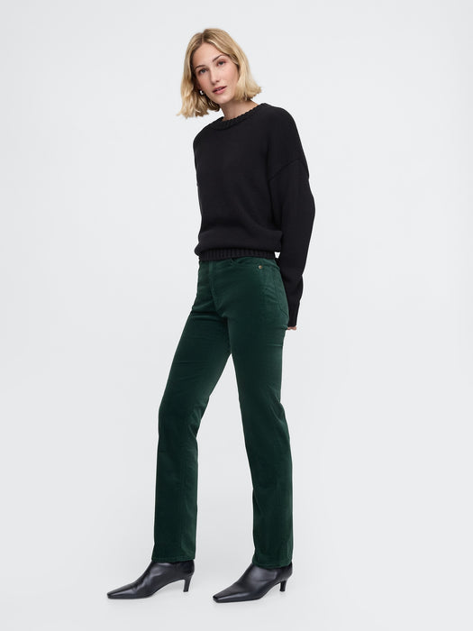 High Rise Velvet '90s Straight Pants