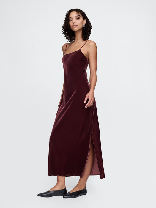 Recycled Velvet Maxi Slip Dress