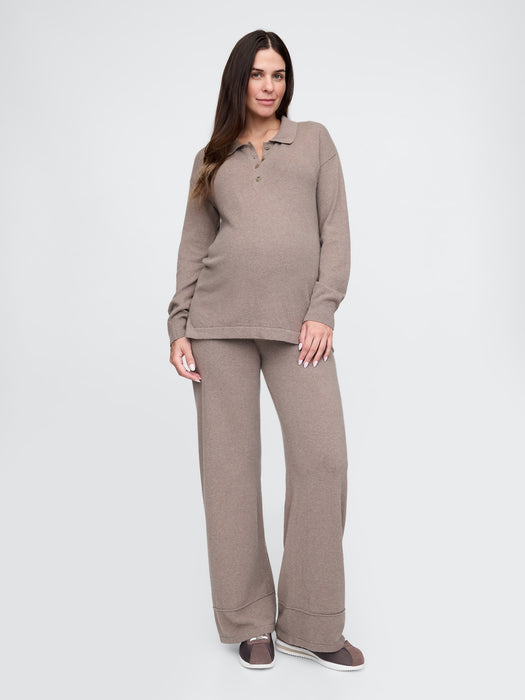 Maternity CashSoft Henley Sweater Polo