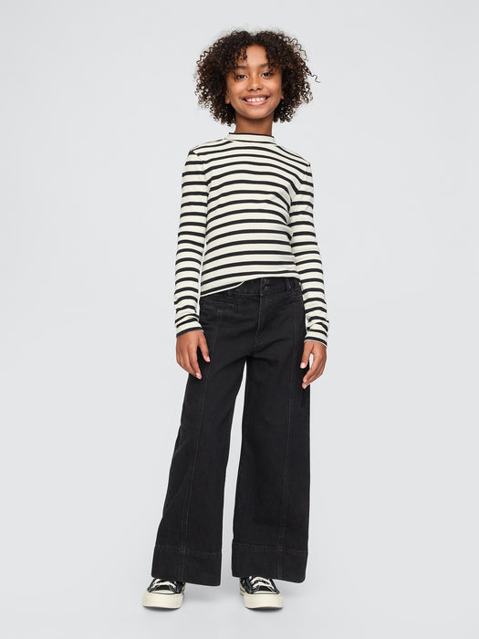 Kids High Rise Stride Wide-Leg Ankle Jeans