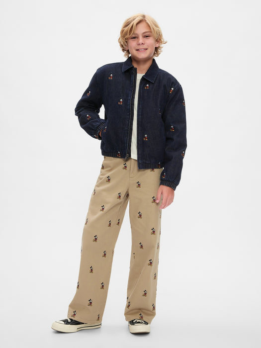 Gap × Disney Kids Embroidered Denim Bomber Jacket