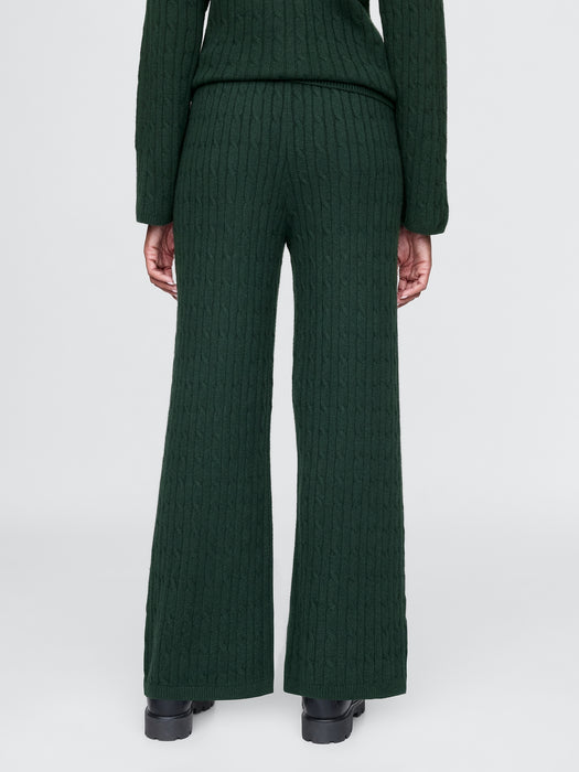 CashSoft Cable-Knit Sweater Pants