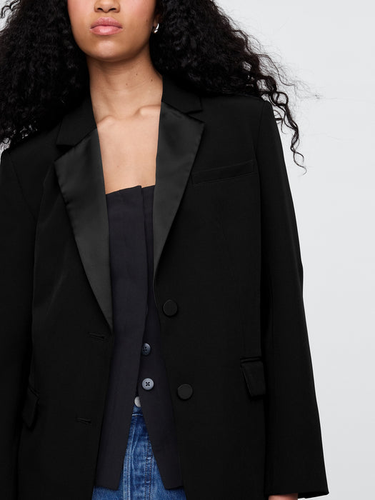 BiStretch Satin-Trim Blazer