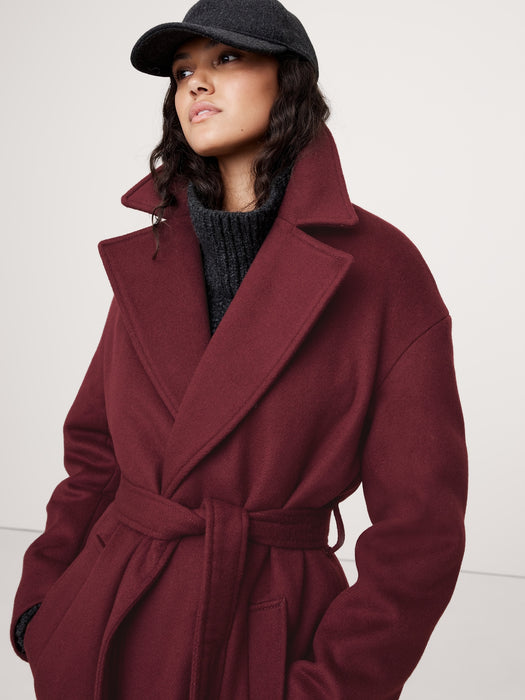 Oversized Wool-Cashmere Wrap Coat