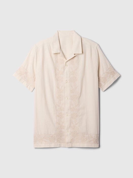 Textured Linen-Cotton Resort Shirt