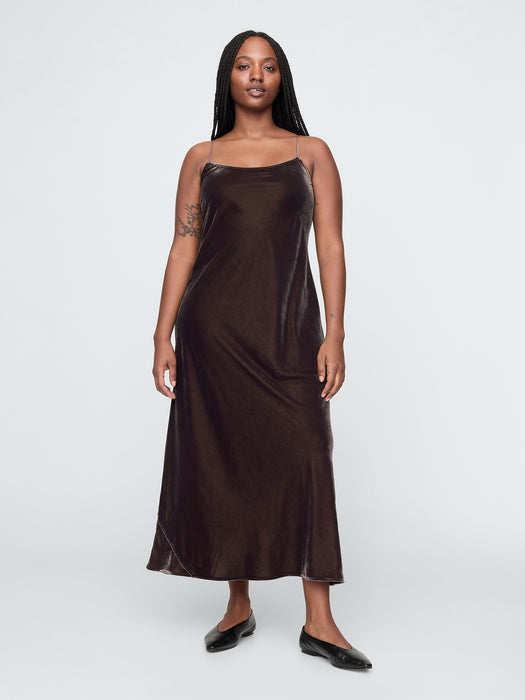 Recycled Velvet Maxi Slip Dress