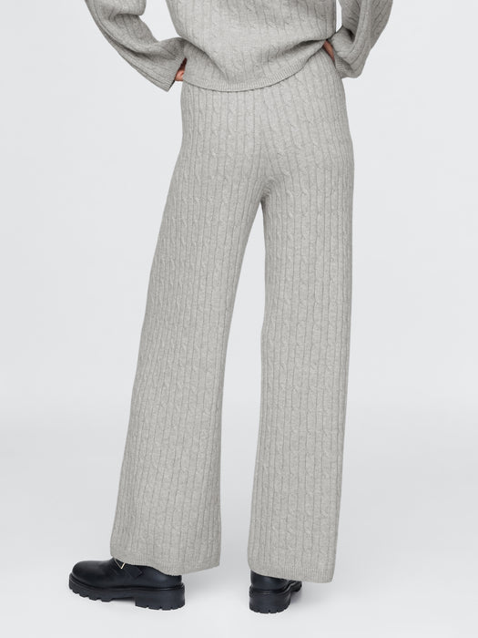 CashSoft Cable-Knit Sweater Pants