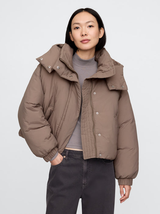 Cropped Duvet Wrap Puffer Jacket