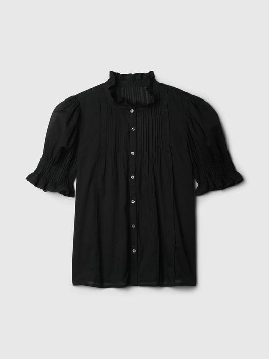 Pintuck Ruffle Shirt