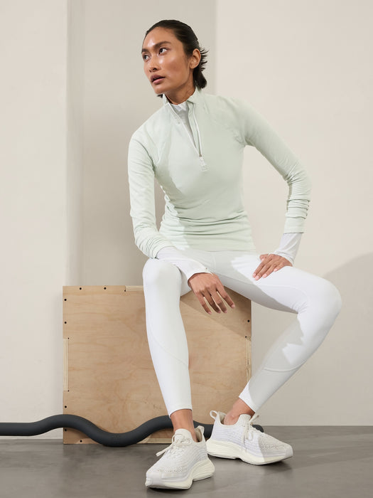 Flurry Half Zip Mock Neck Top